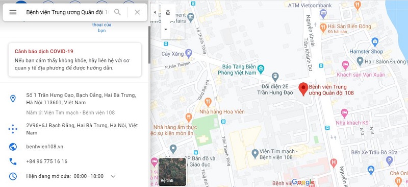 map benh vien 108