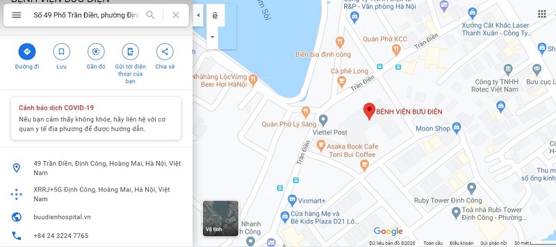 map benh vien buu dien co so 2