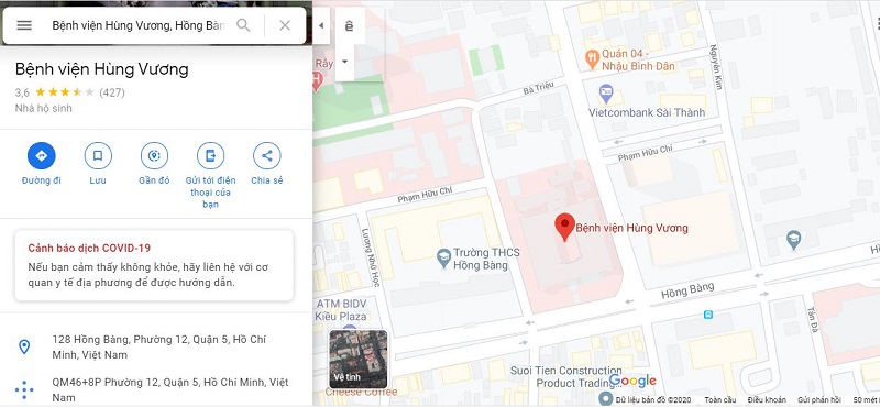 Bệnh viện Hùng Vương: +4 kinh nghiệm cần biết khi khám ở đây? 1 Địa chỉ bệnh viện Hùng Vương TPHCM